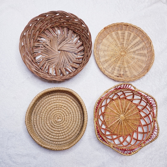 DIY Statement Woven Wicker Basket Wall Set of 4